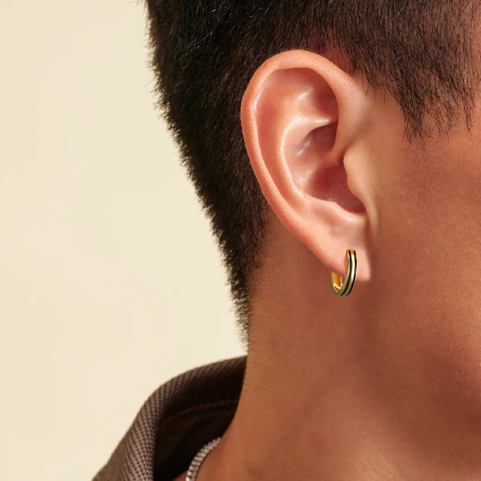 15mm ブラック フープピアス S925 KRKC