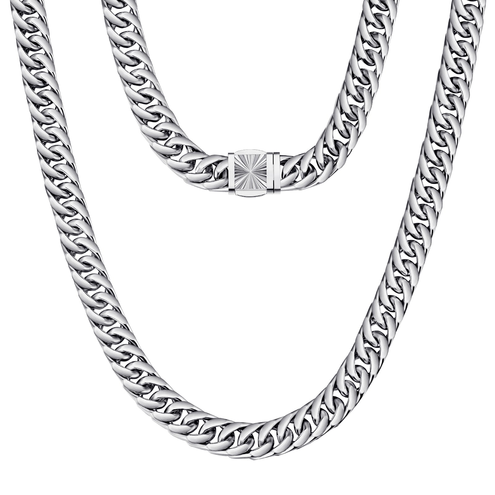 【NEW Embossed Clasp】4面 ダブル 喜平 ネックレス 12mm KRKC