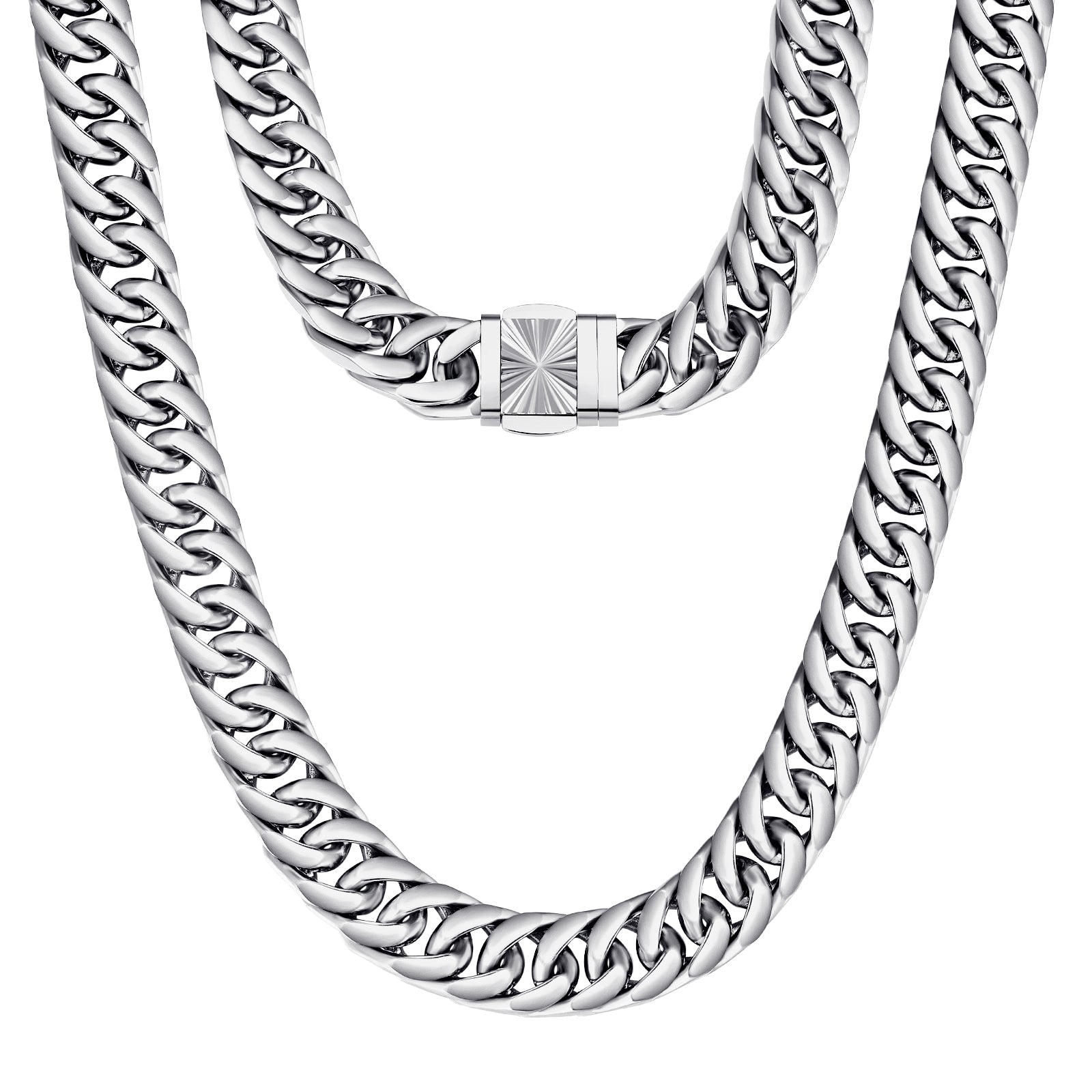 【NEW Embossed Clasp】4面 ダブル 喜平 ネックレス 14mm KRKC