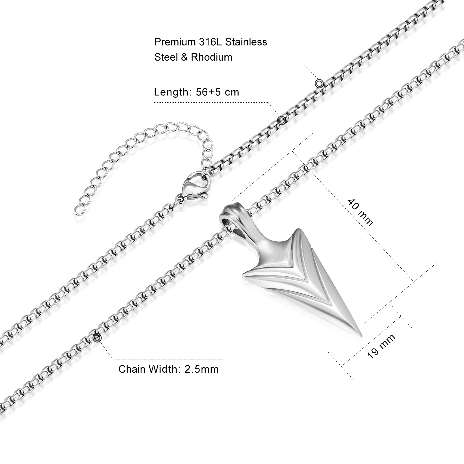 バイキング アロー ペンダント ネックレス メンズ KRKC