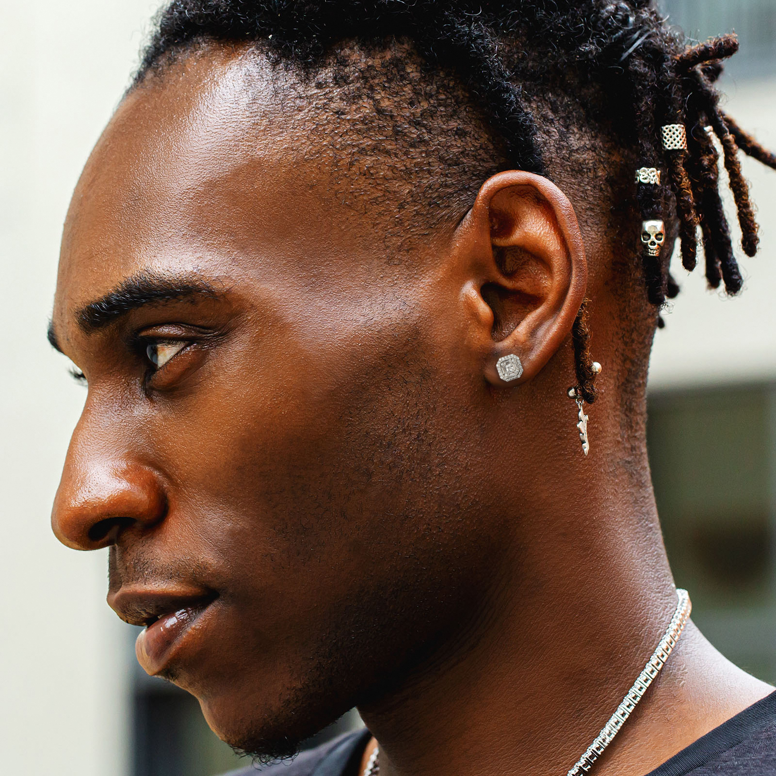 幅9mm シルバー925 スタッド ピアス メンズ KRKC