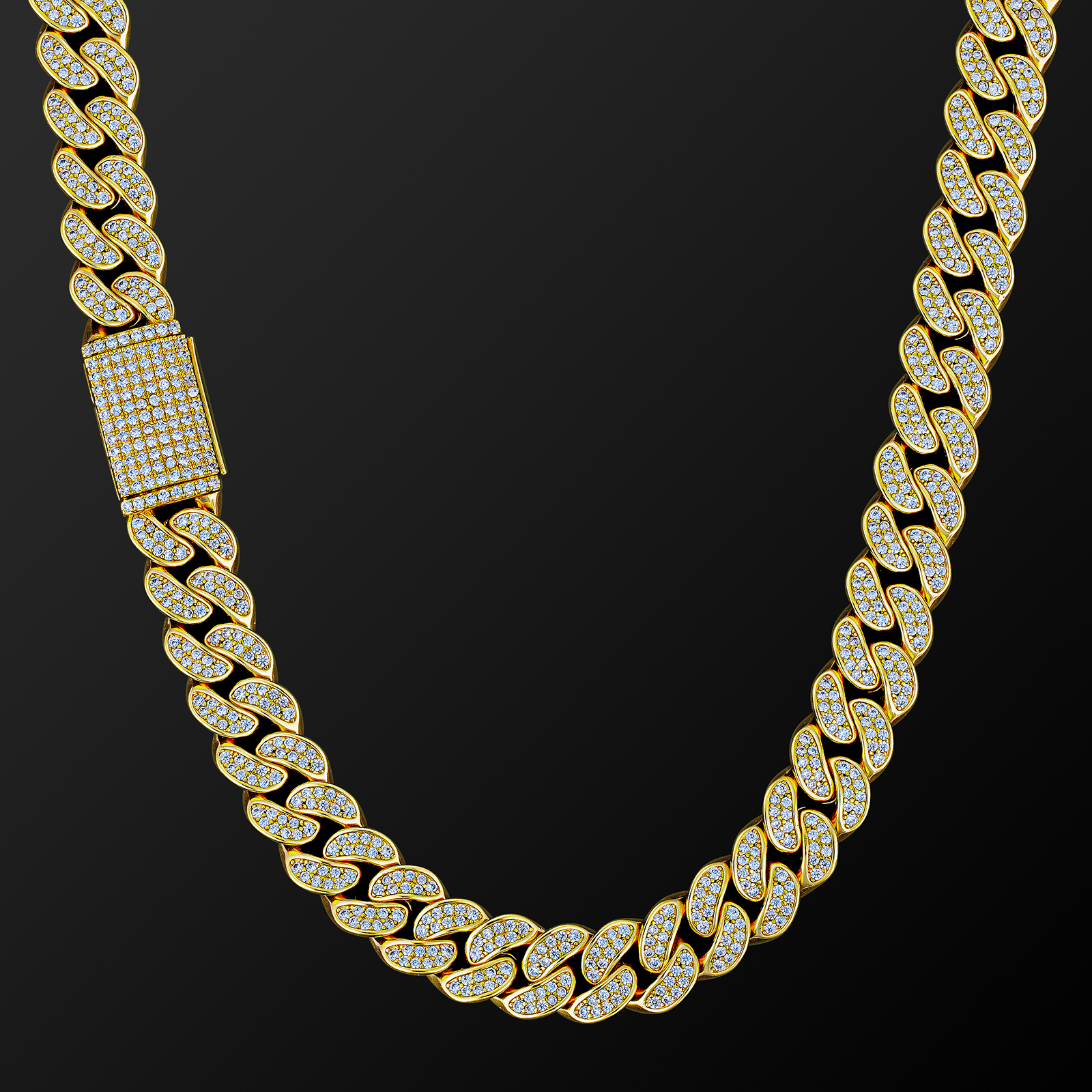 マイアミキューバリンク ネックレス+黄金の指輪 セット - ネックレス
