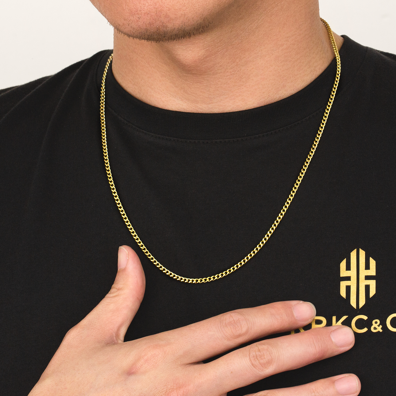 NEW】14k 喜平 ネックレス メンズ 幅3mm curb chain hiphop jewelry KRKC