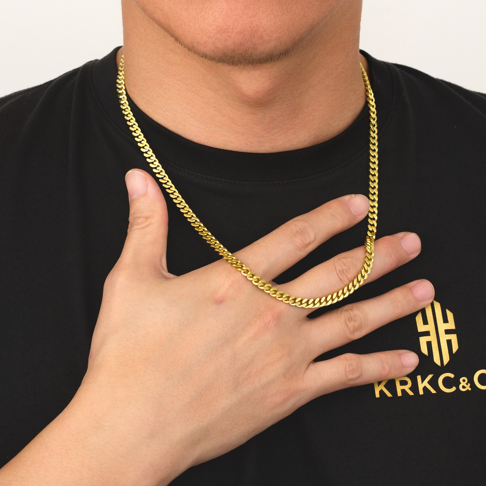 NEW】14k 喜平 ネックレス メンズ 幅5mm curb chain hiphop jewelry KRKC