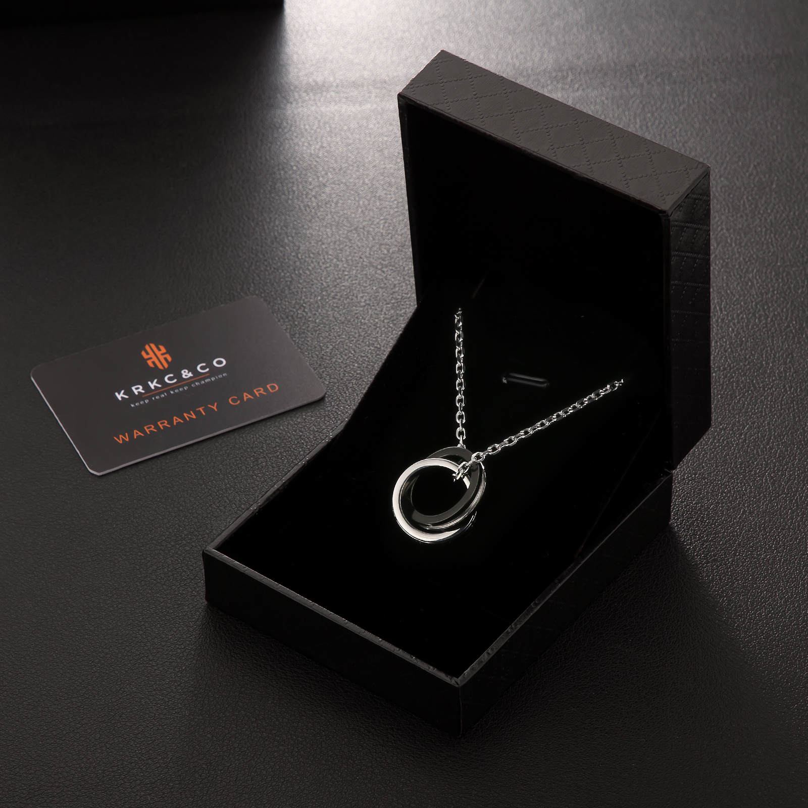 ダブルリング ペンダント ネックレス ローマ字付き KRKC