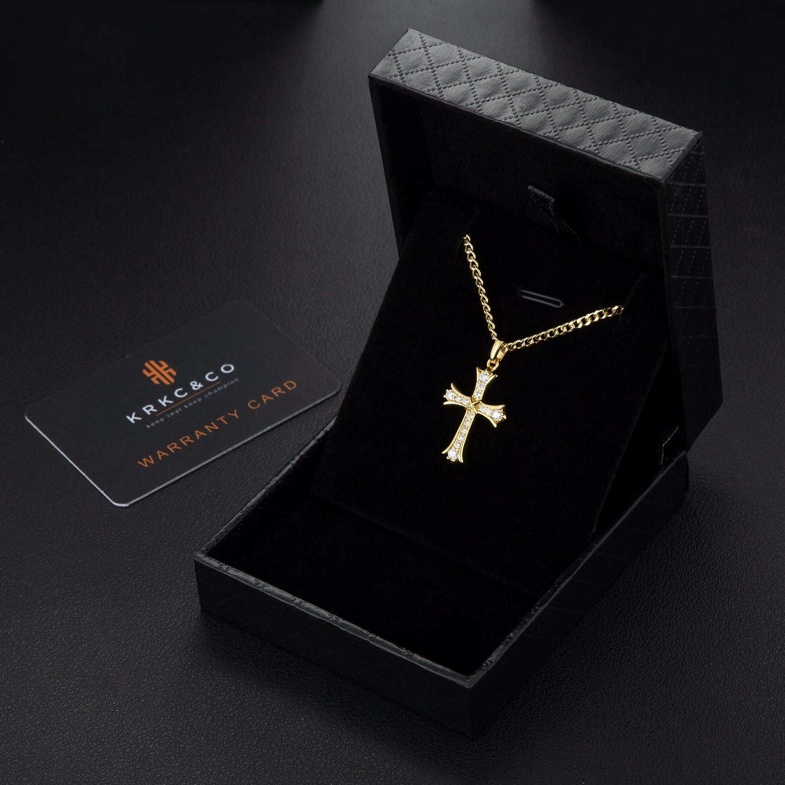 0.33カラット モアサナイト クロス ペンダント ネックレス メンズ S925 KRKC