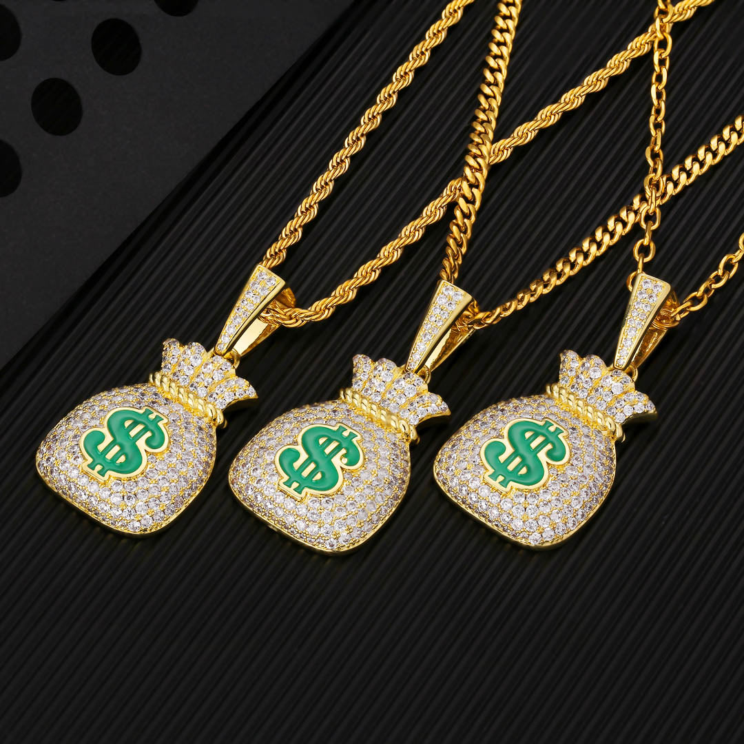 Money bag pendant with different chains