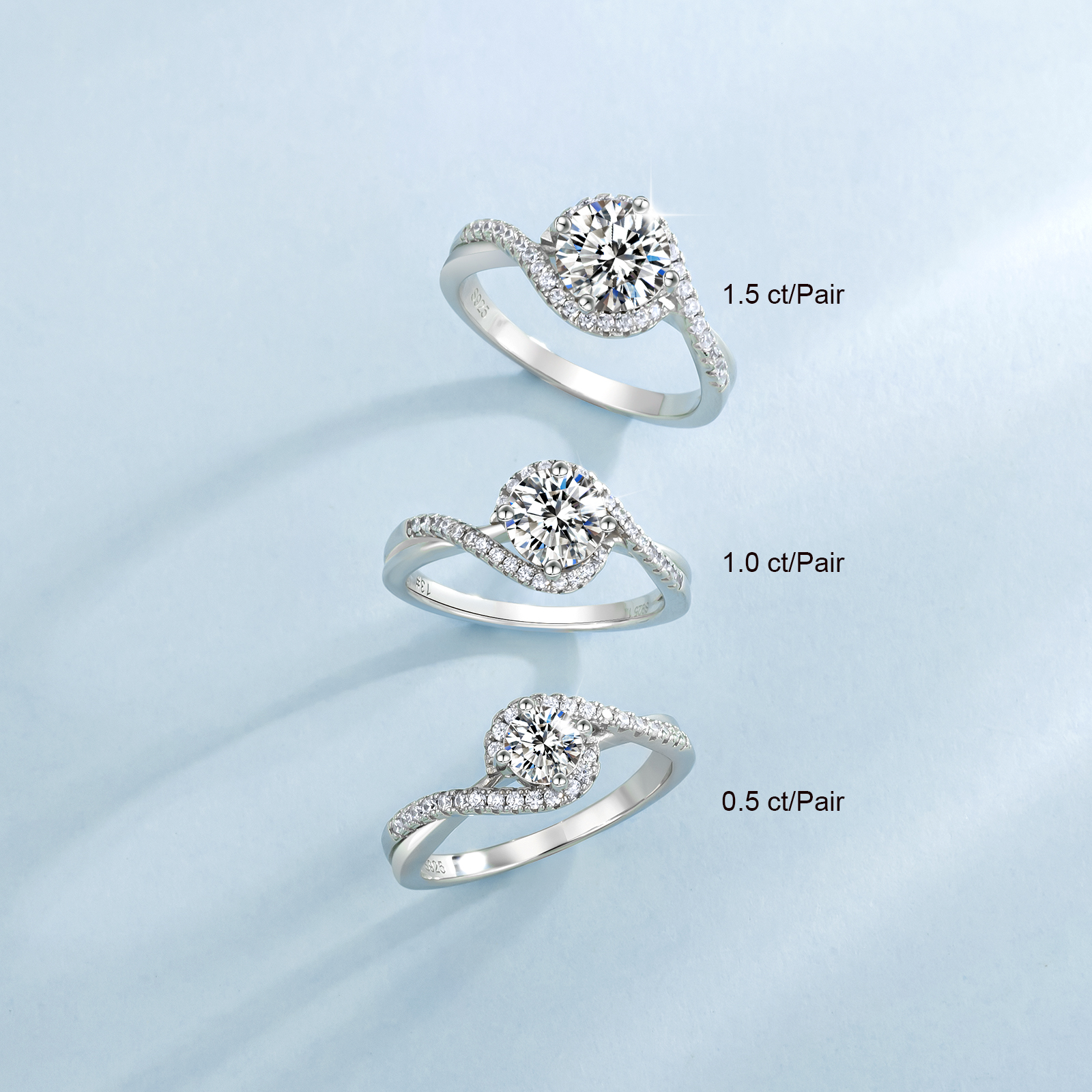 お得安いモアッサナイト1ct銀925指輪15号プラチナメッキ強い輝きU00153 リング(指輪)