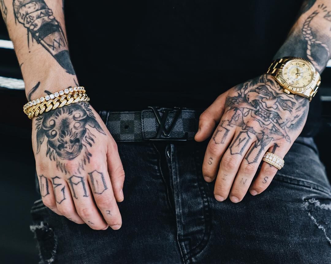 KRKC 【セット】 12mm 喜平キューバン&5mmテニスブレスレットセット 14kゴールド メンズ