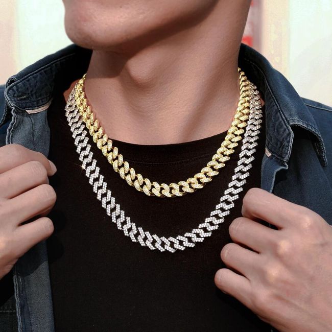 gold and white gold キューバン