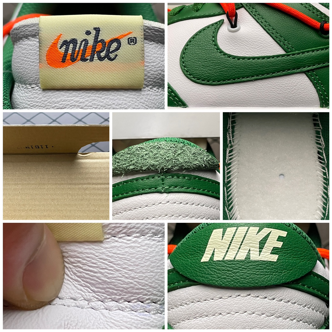 OFF-WHITE × Nike Dunk Low "White/Pine-Green"