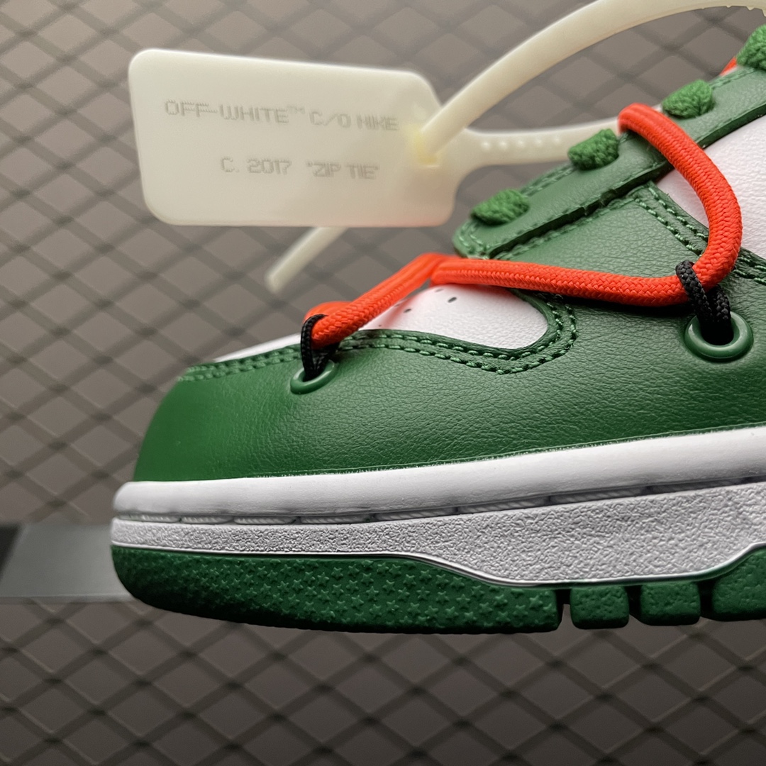 OFF-WHITE × Nike Dunk Low "White/Pine-Green"