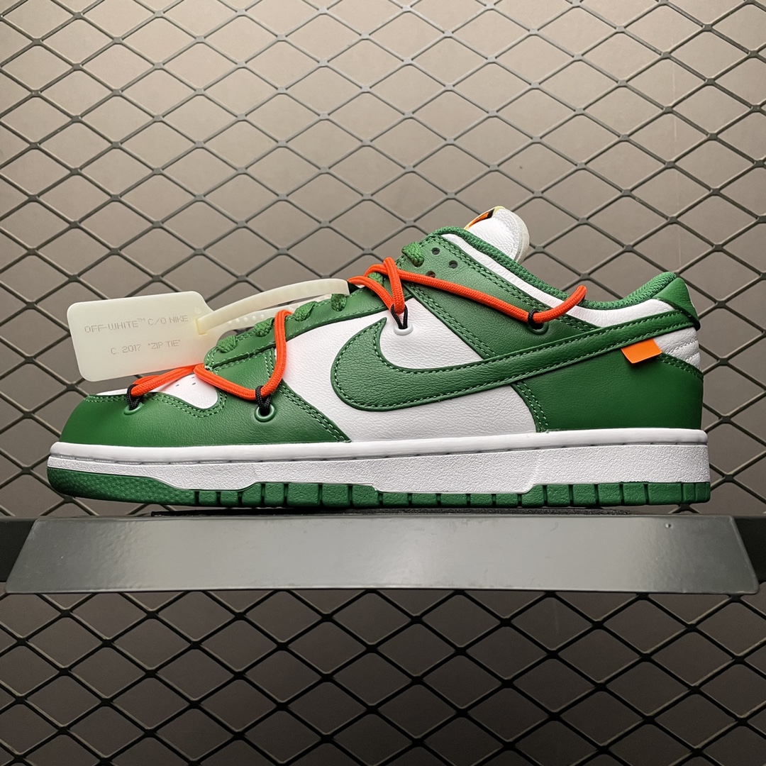 nike dunk low off white green