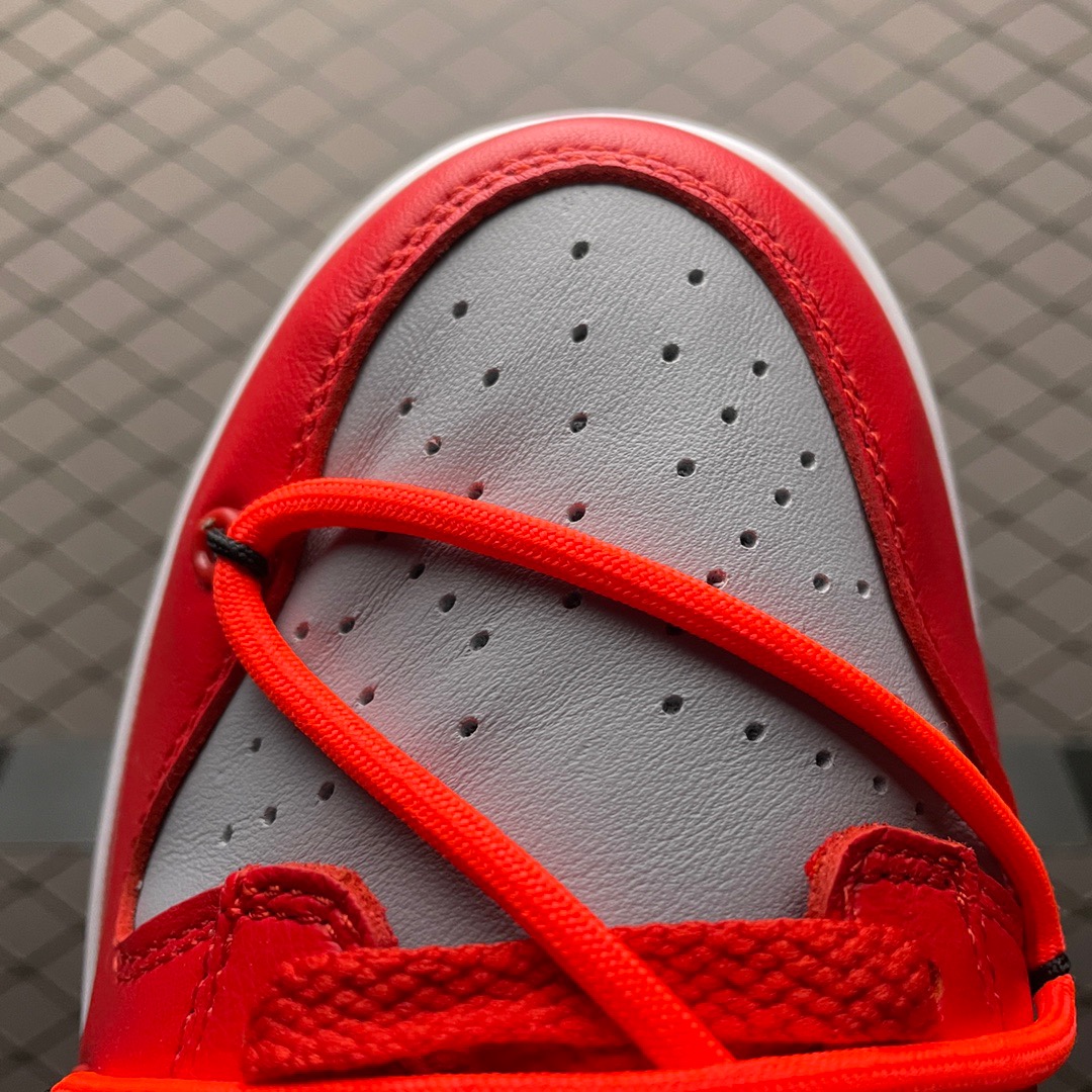 OFF-WHITE × NIKE DUNK LOW UNIVERSITY RED / UNIVERSITY RED-WOLF GREY  CT0856-600