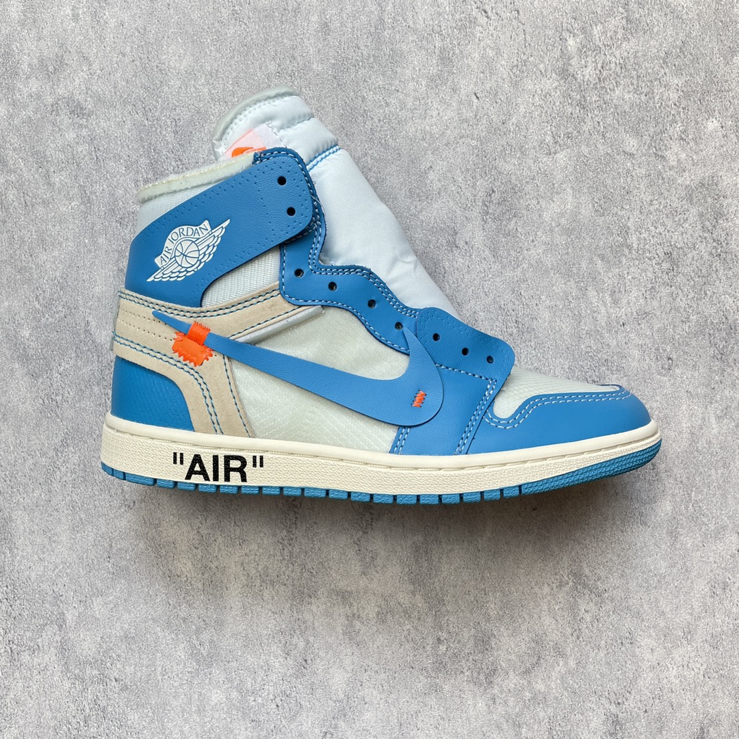 Off-White × Nike Air Jordan 1 High UNCメインカラーブルー