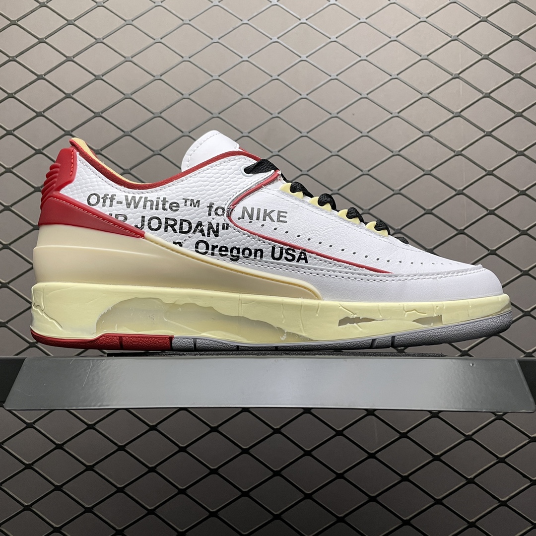 Off-White × Nike Air Jordan 2 Low "White and Varsity Red" (DJ4375-106)