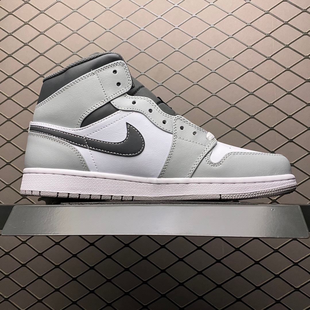 Nike PS Air Jordan 1 Mid "Grey-White/Anthracite" (554724-078)