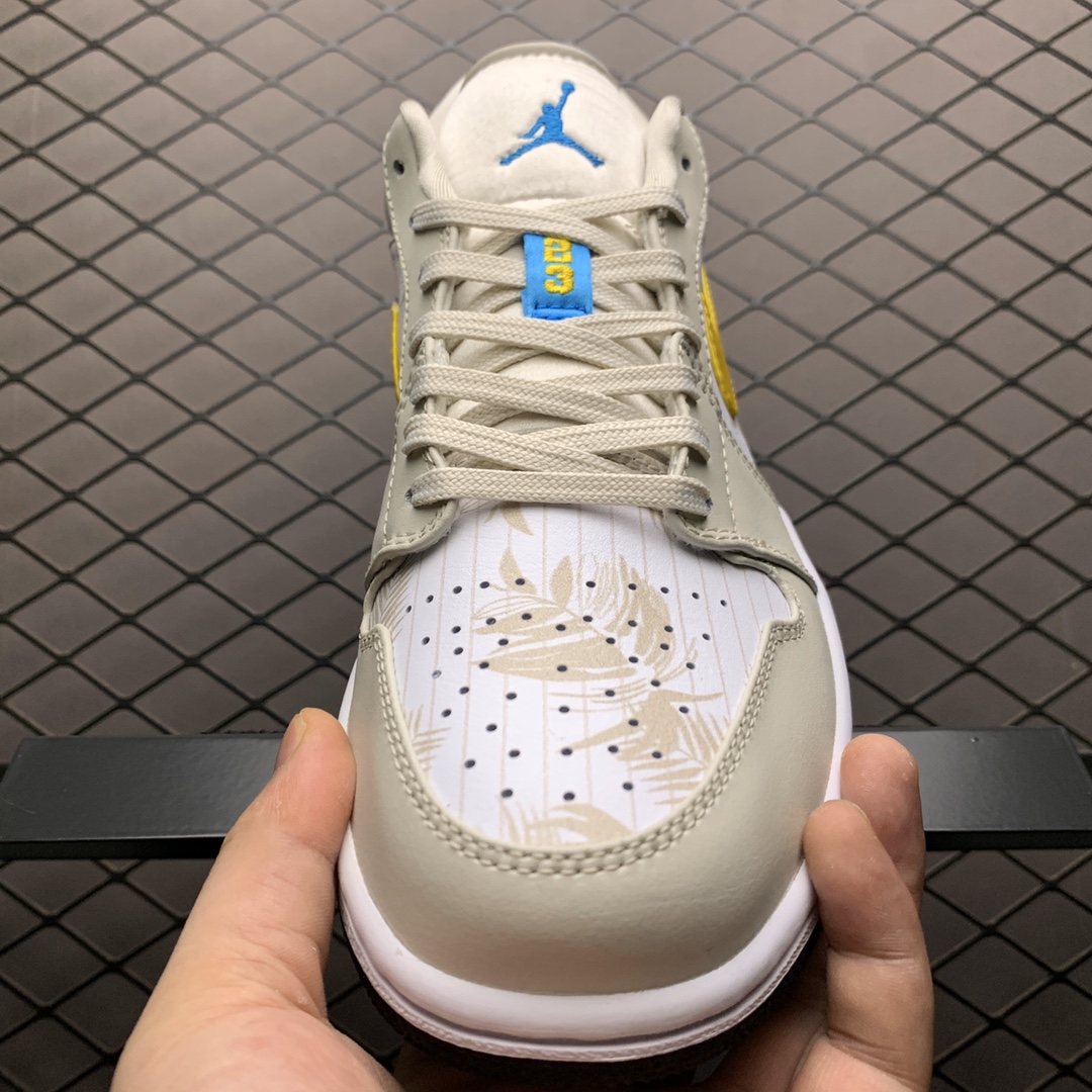 NIKE AIR JORDAN 1 LOW "LIGHT OREWOOD BROWN/AMARILLO-WHITE-LASER-BLUE"（CK3022-107）