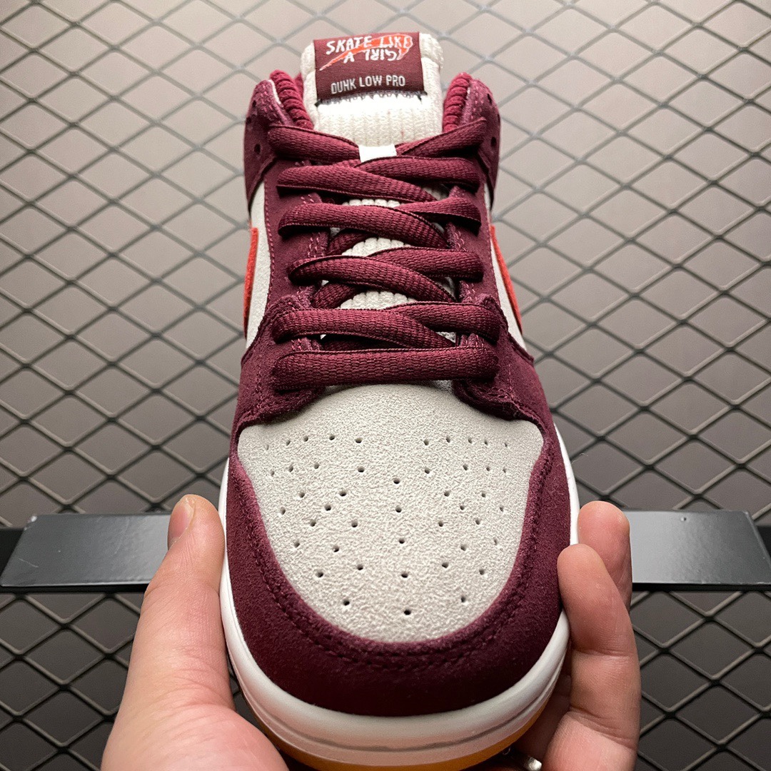 Skate Like a Girl × Nike SB Dunk Low Pro "Dark Beetroot" (DX4589-600)
