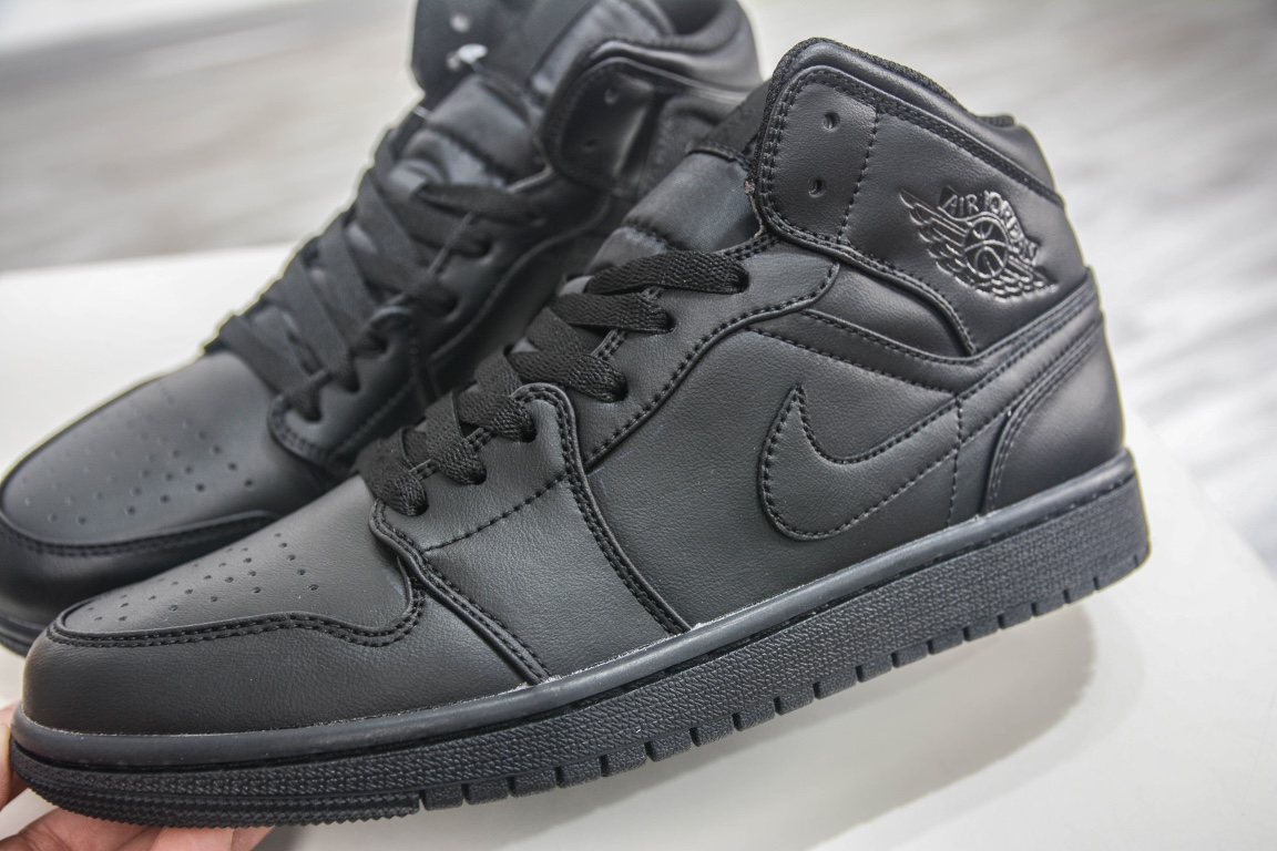 Nike Air Jordan 1 Mid "Triple Black"（554724-093）