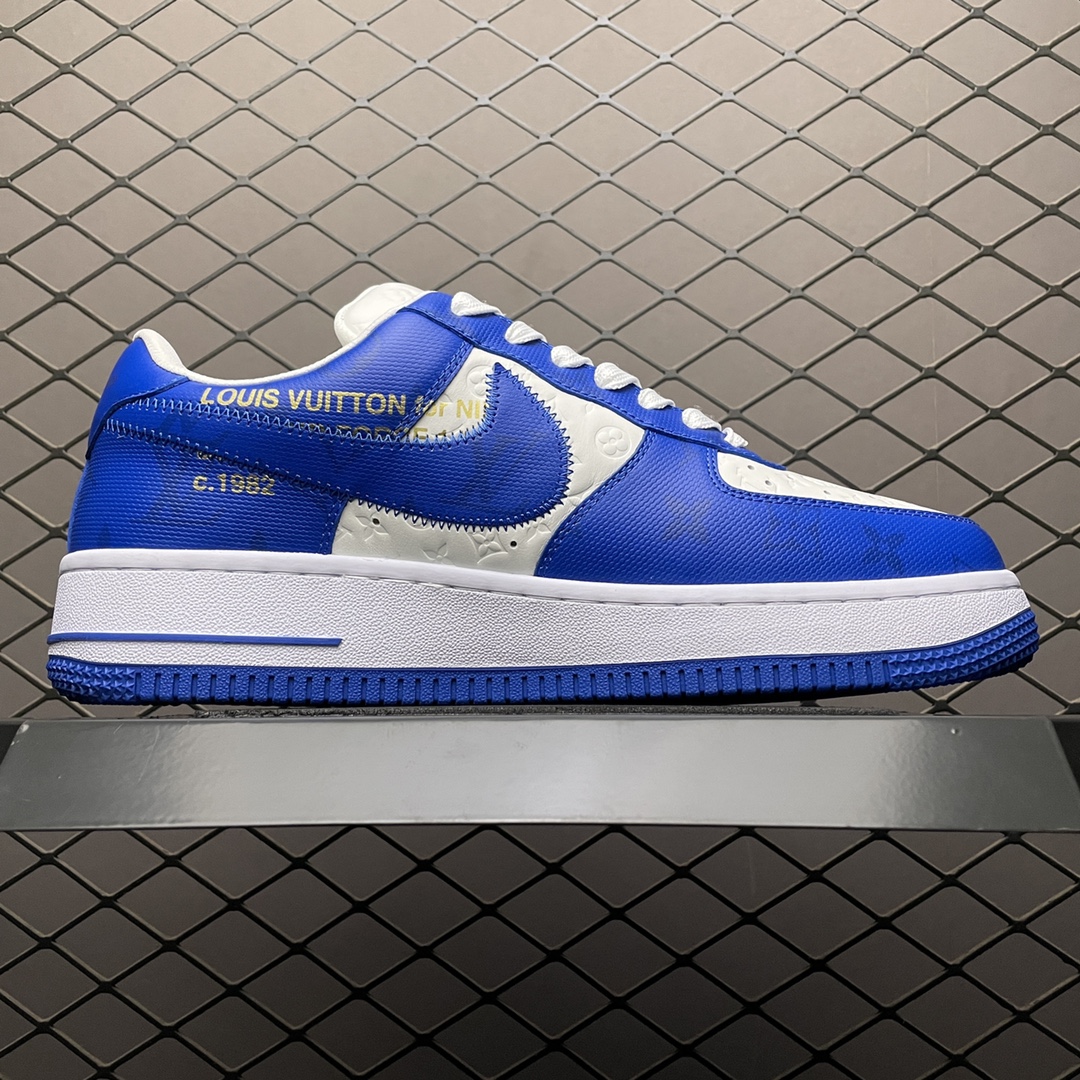 Louis Vuitton × Nike Air Force 1 Low by Virgil Abloh "White & Team Royal Blue"（1A9VAO）