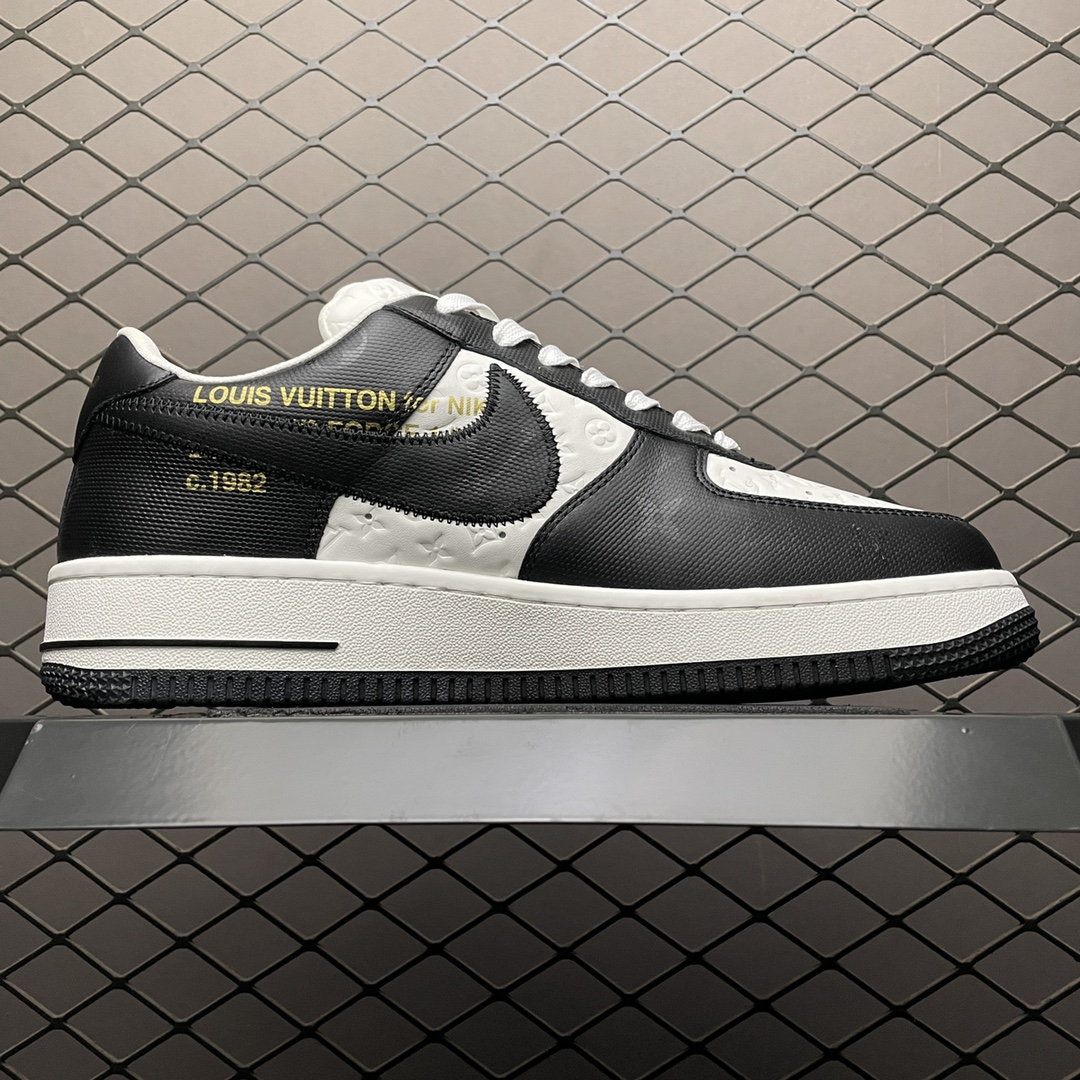 Nike Air Force 1 Low x LOUIS VUITTON LV 'black white'（1A9V-black and white）