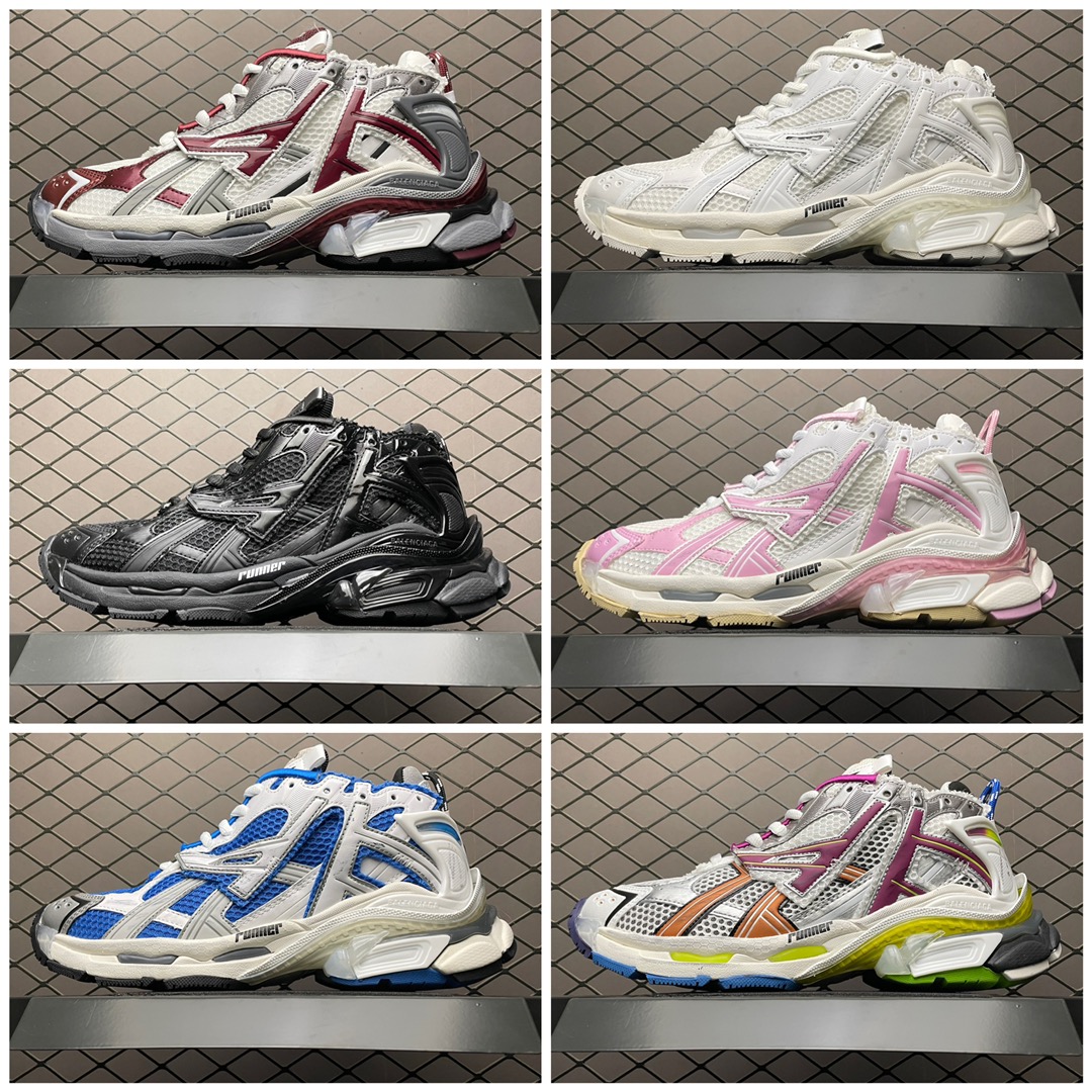 BALENCIAGA Runner Sneaker "White/Blue" （677403W3RB34912）