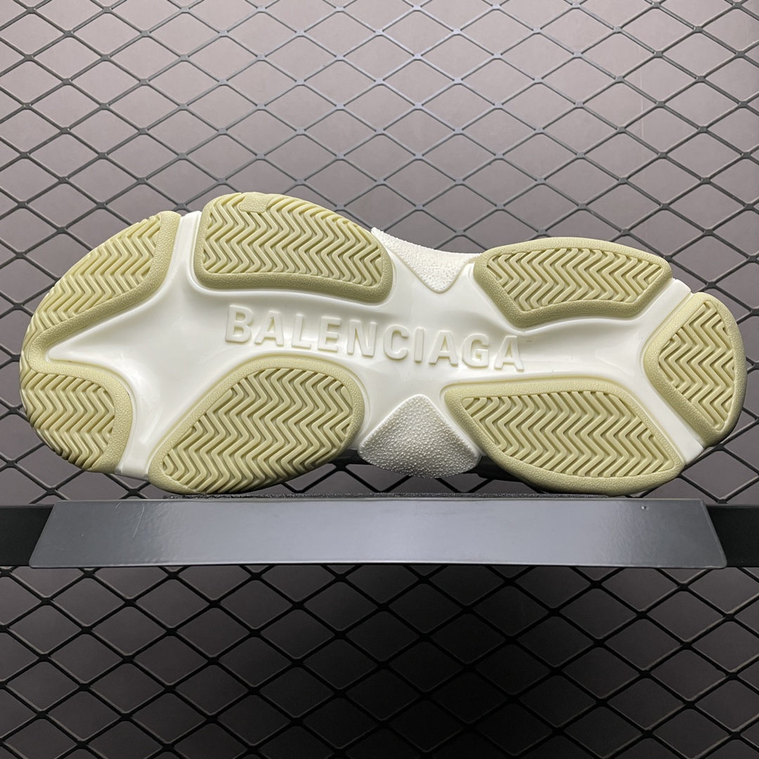 GUCCI × Balenciaga The Hacker Project Triple S "Beige/Green/Yellow"（681067-UMO20-9766）