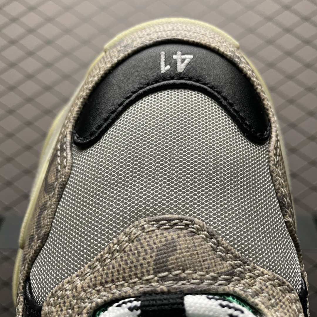 GUCCI × Balenciaga The Hacker Project Triple S "Beige/Green/Yellow"（681067-UMO20-9766）
