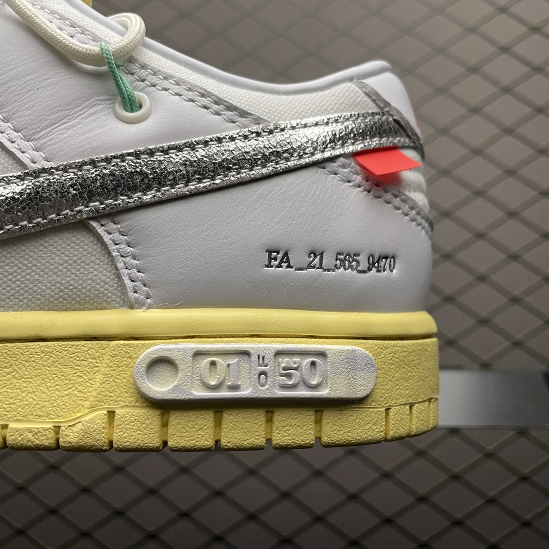 OFF-WHITE × NIKE DUNK LOW 1 OF 50 "WHITE 1"（DM1602-127）