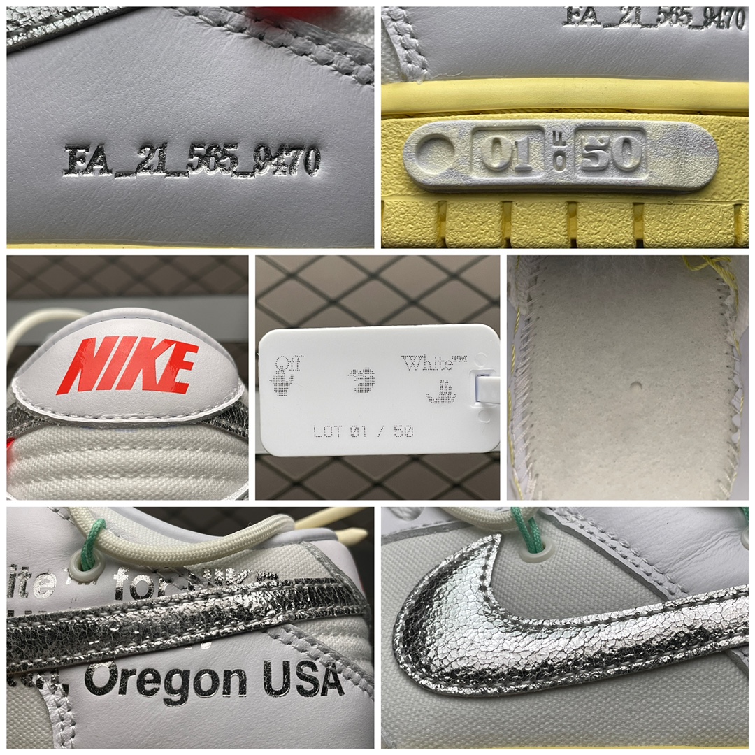 OFF-WHITE × NIKE DUNK LOW 1 OF 50 "WHITE 1"（DM1602-127）