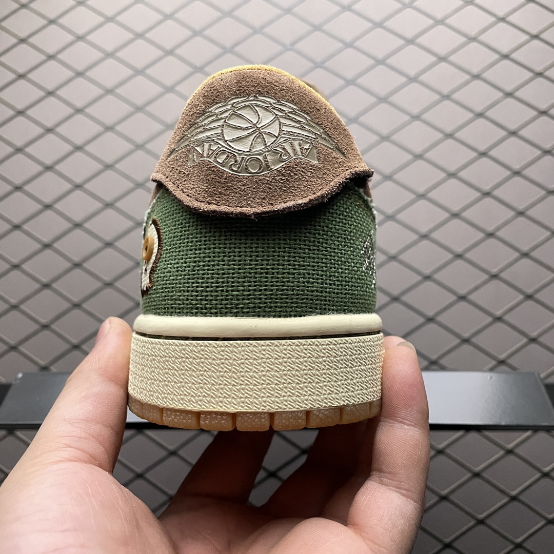 Zion Williamson × Nike Air Jordan 1 Low OG "Flax and Oil Green"(DZ7292-200)