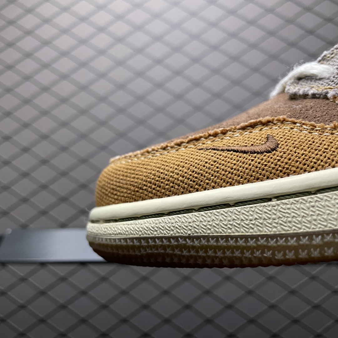 Zion Williamson × Nike Air Jordan 1 Low OG "Flax and Oil Green"(DZ7292-200)