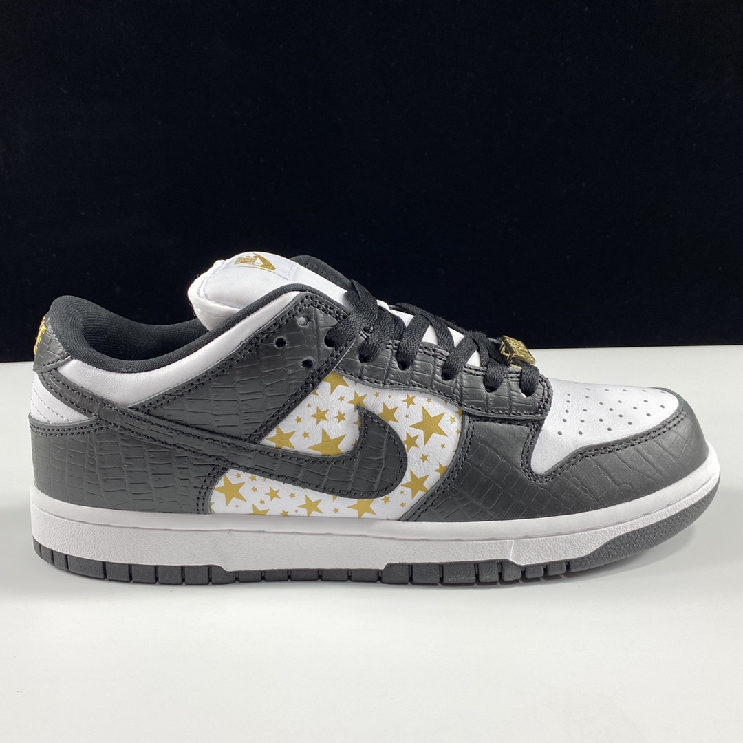 Supreme Nike SB Dunk Low OG QS Gold Stars White/Black 29cm DH3228-102-