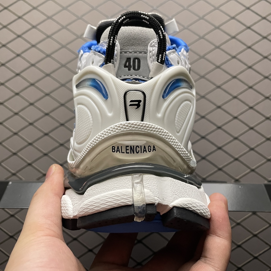 BALENCIAGA Runner Sneaker "White/Blue" （677403W3RB34912）