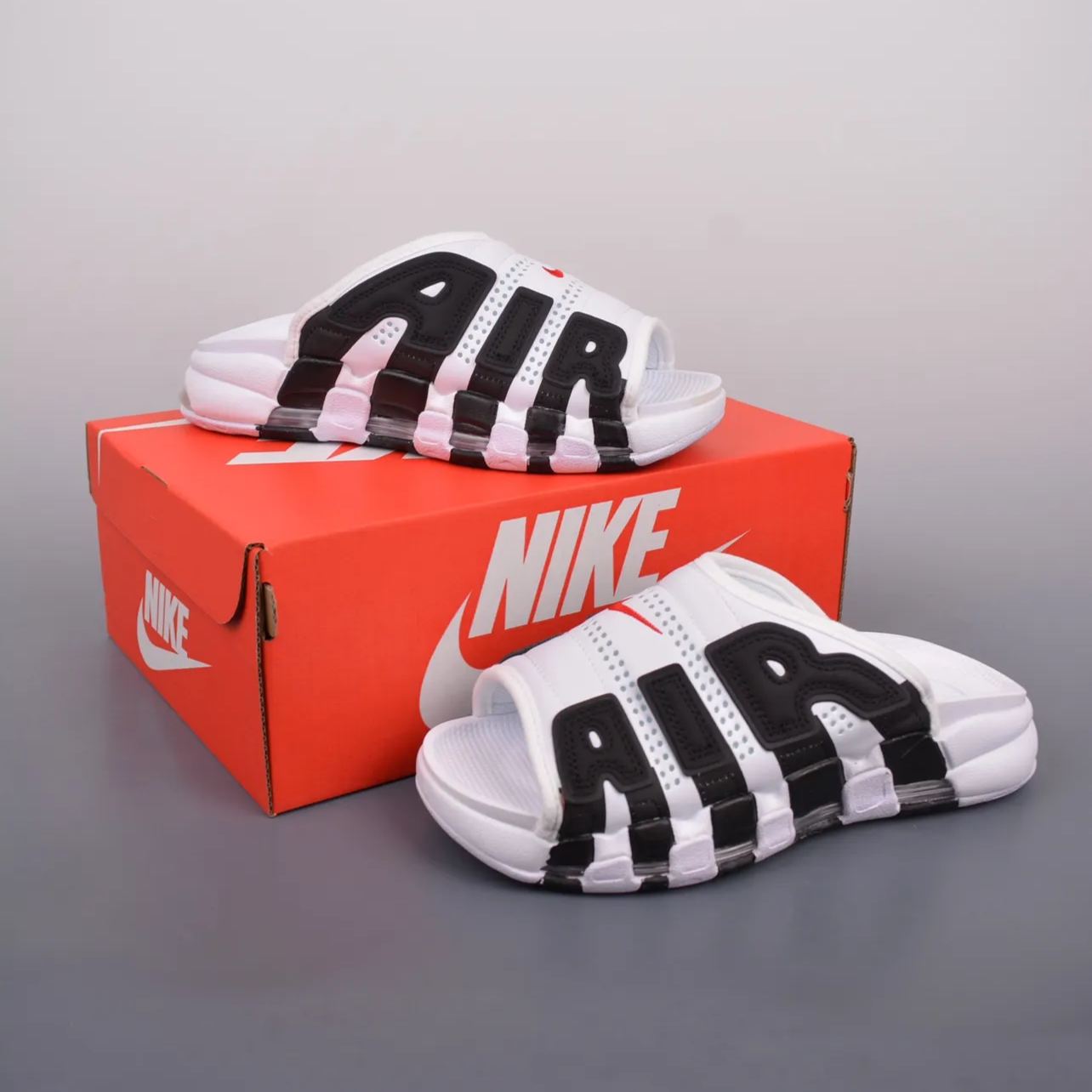 Nike Air More Uptempo Slide White and Black 23cm FB7818-100-