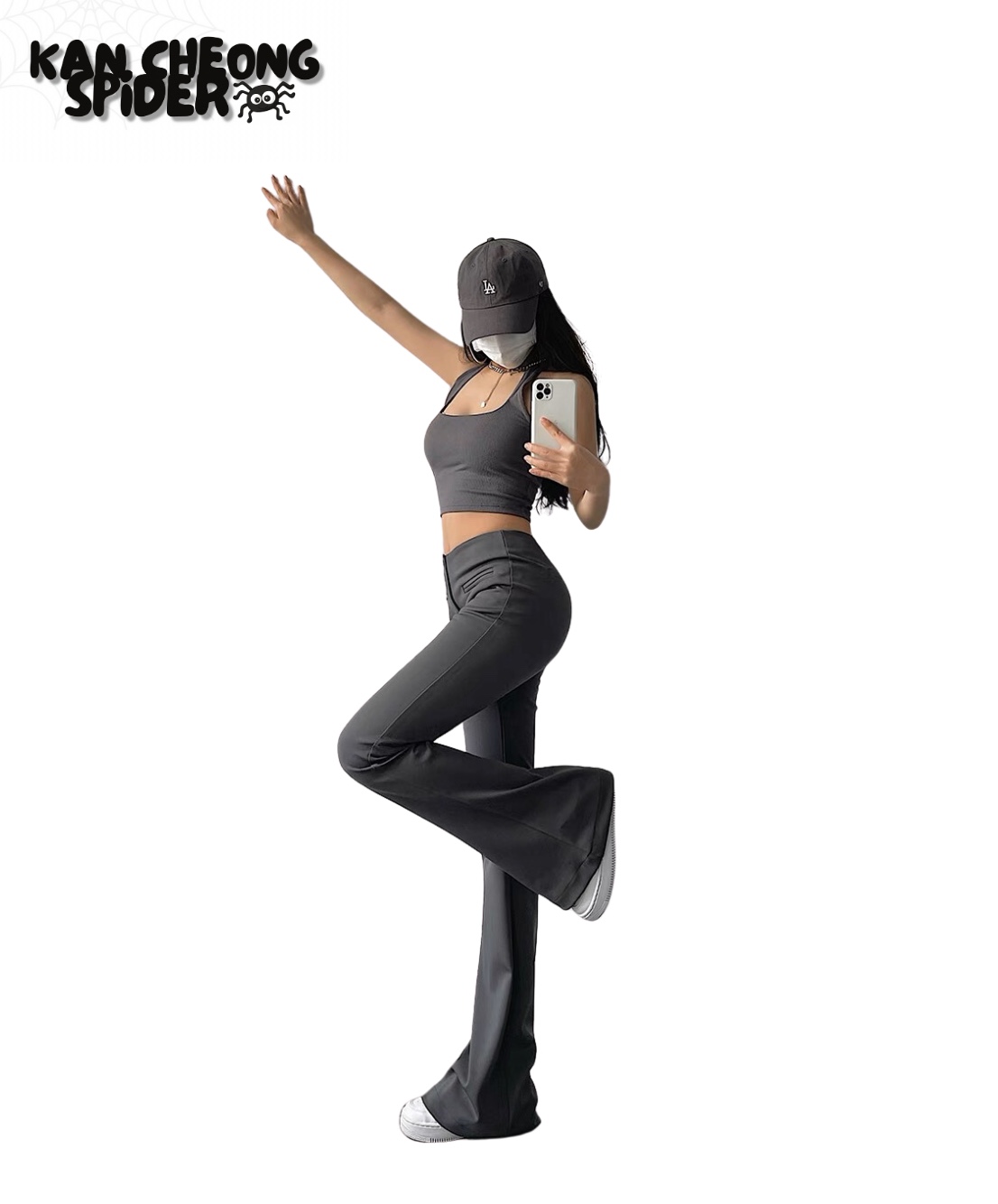 Satin Bell Bottom Long Pants