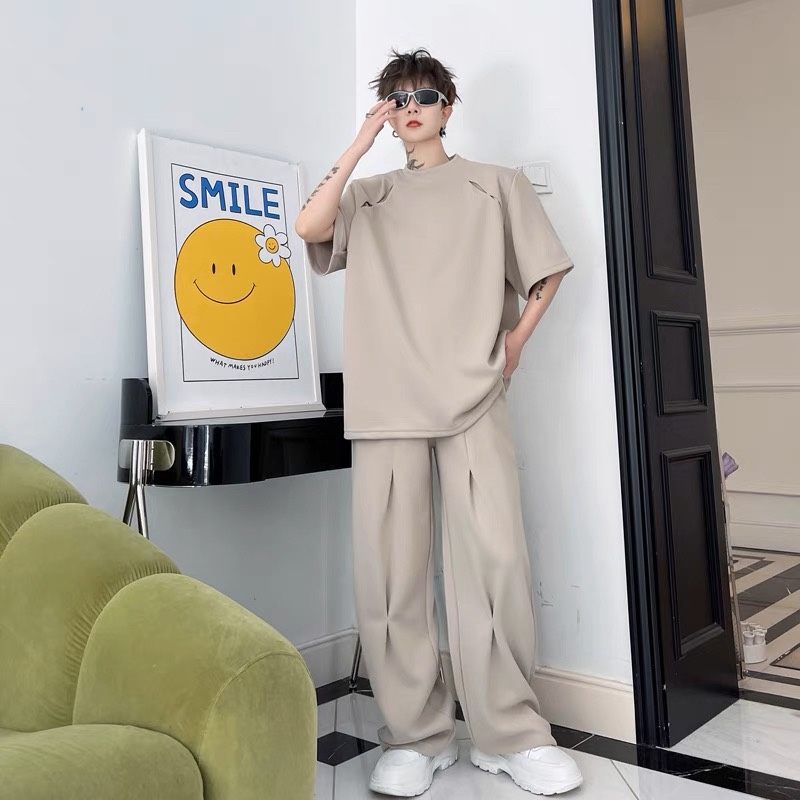 *MENS* Laid Back Top & Long Pants Set (2 Colours)