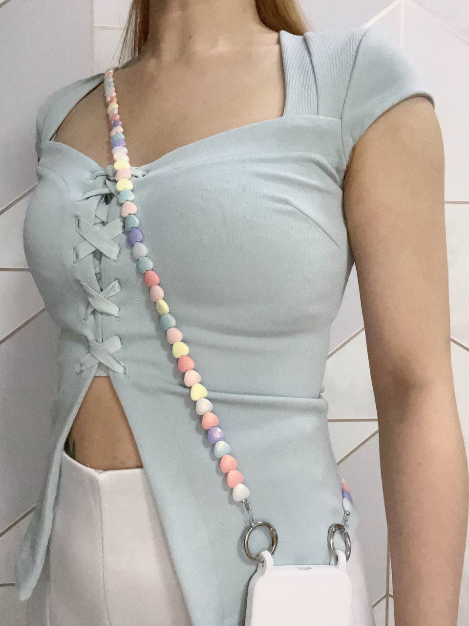 Pastel Colourful Beads Long Handphone Strap (2 Designs)