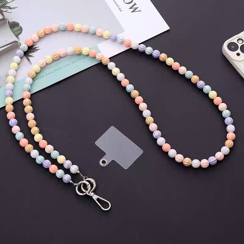 Pastel Colourful Beads Long Handphone Strap (2 Designs)