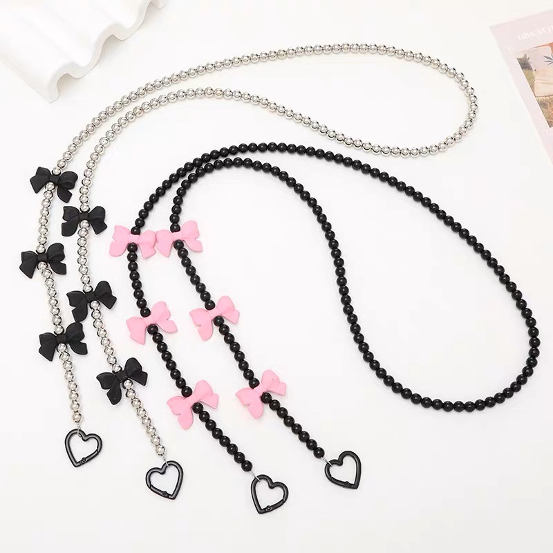Ribbon Pearl Long Handphone Strap (2 Colours)