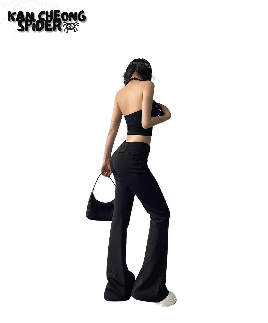 Satin Bell Bottom Long Pants