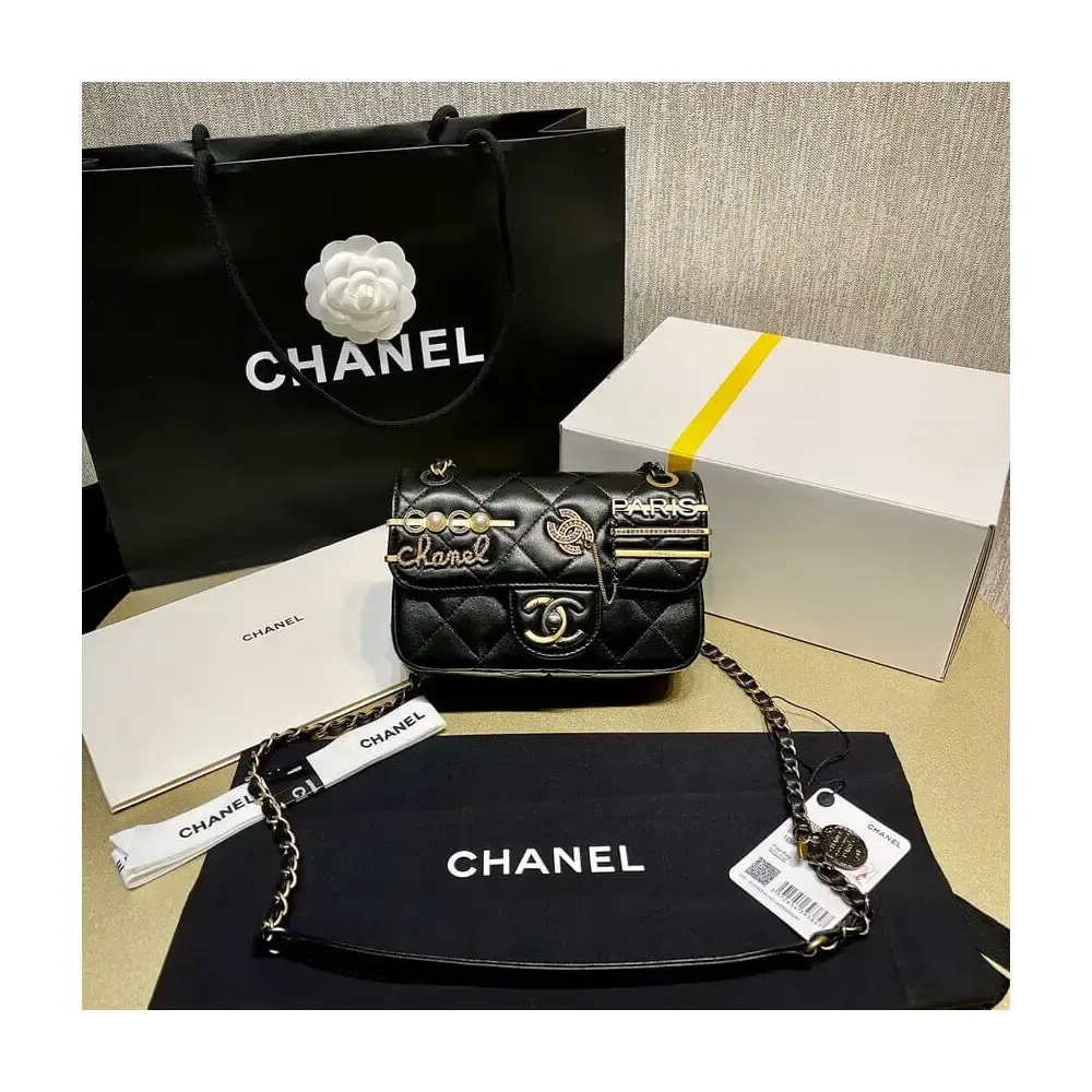 【入手困難】25ANS雑誌掲載！中条あやみ愛用CHANEL PEARLS CHARMS MINI FLAP BAG AS2978 870483