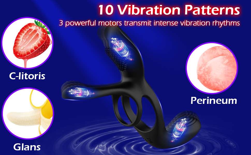 Vibrator for Couple, 3 in 1 Vibrating Cock Ring with 10 Modes, Men's Penis Rings Vibrators, Perineum Mens Vibrator, G spot, Clitorals Stimulator for Women, Sex Novelties, Adult Sex Toys & Games | ???? ??????? ? ???? ????? 3 ?? 1 ?? 10 ????? ? ???? ????? ?????? ?????? ? ???? ?????? ?????? ? ???? G ? ???? ????? ?????? ? ????????? ??????? ? ????? ?????? ????? ????????
