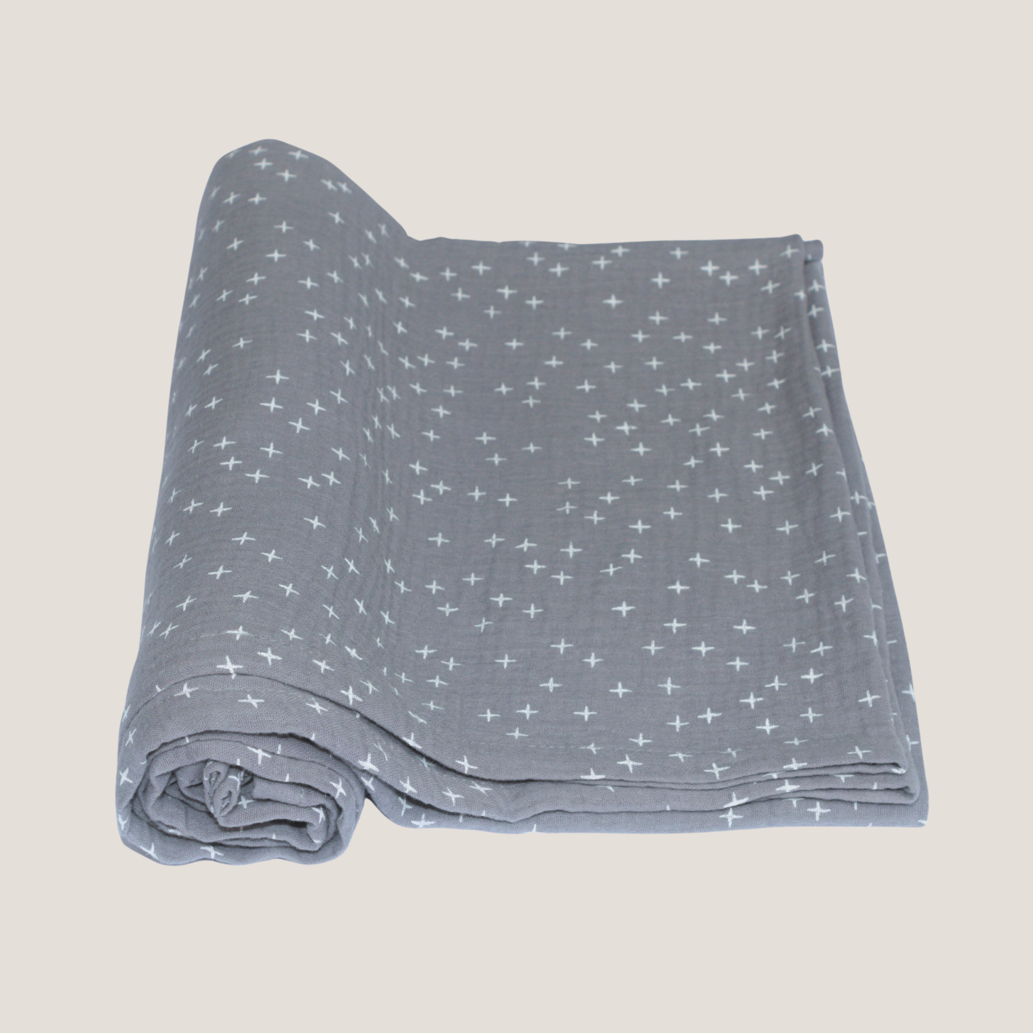 Organic Cotton Swaddle in Pebble Grey Star