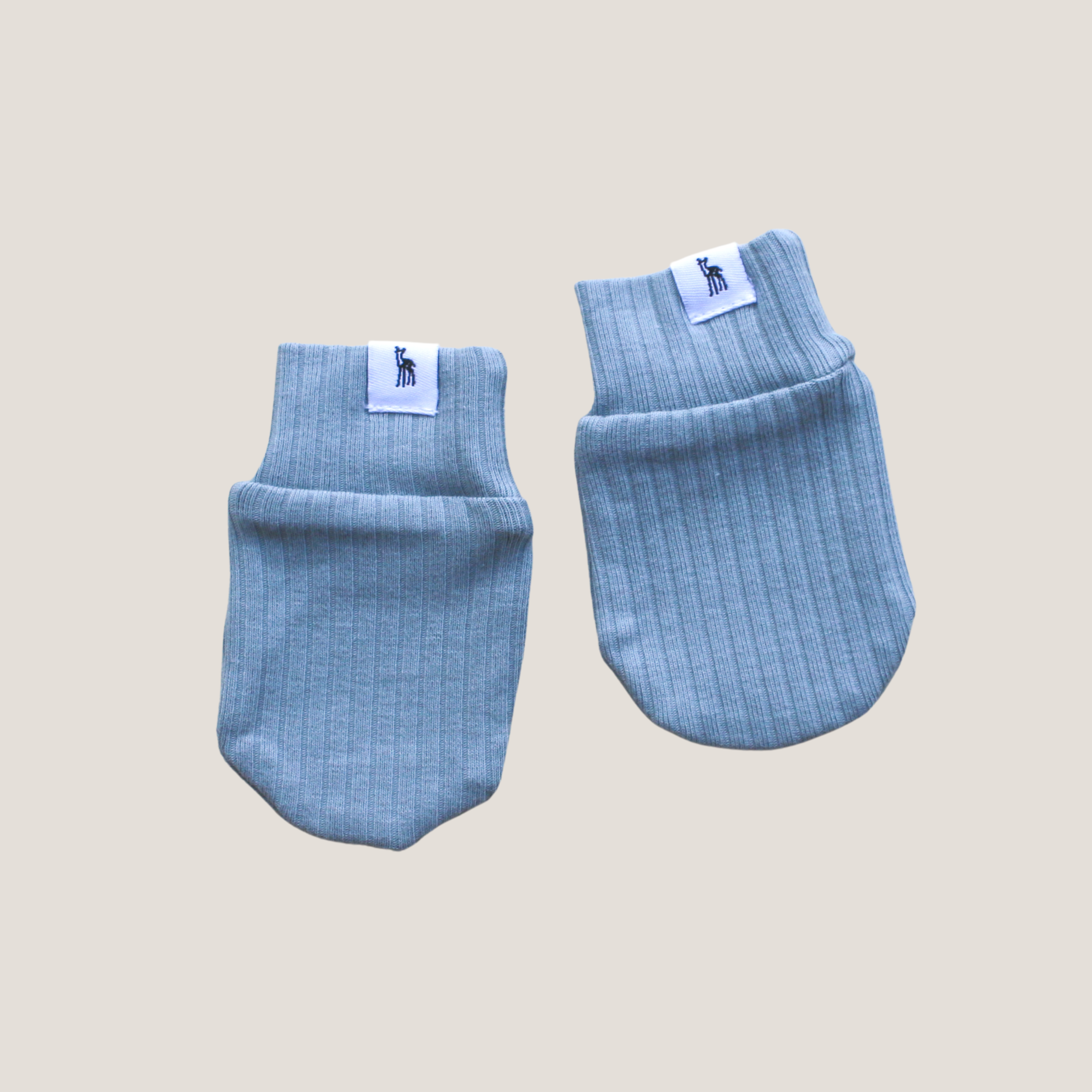 Ribbed Baby Mittens in Powder Blue