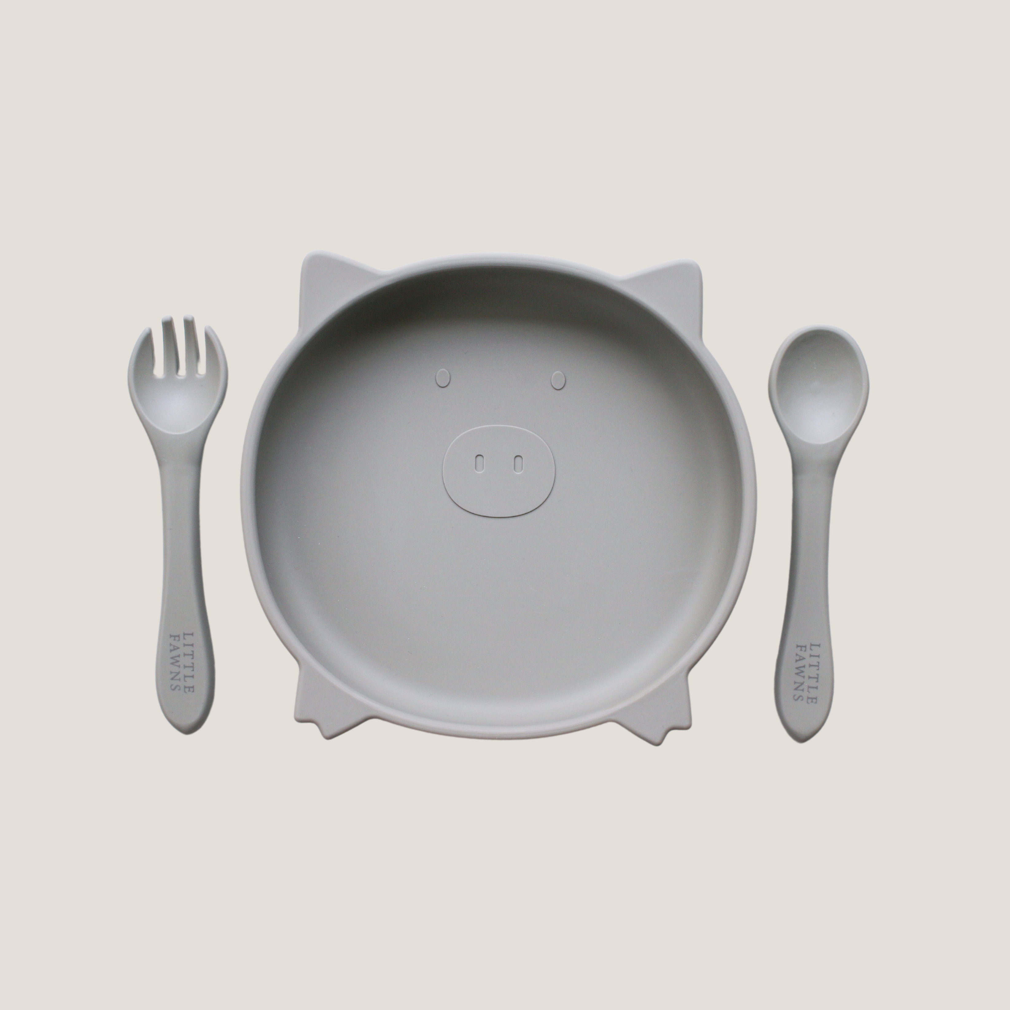 Silicone Suction Pig Plate in Sage