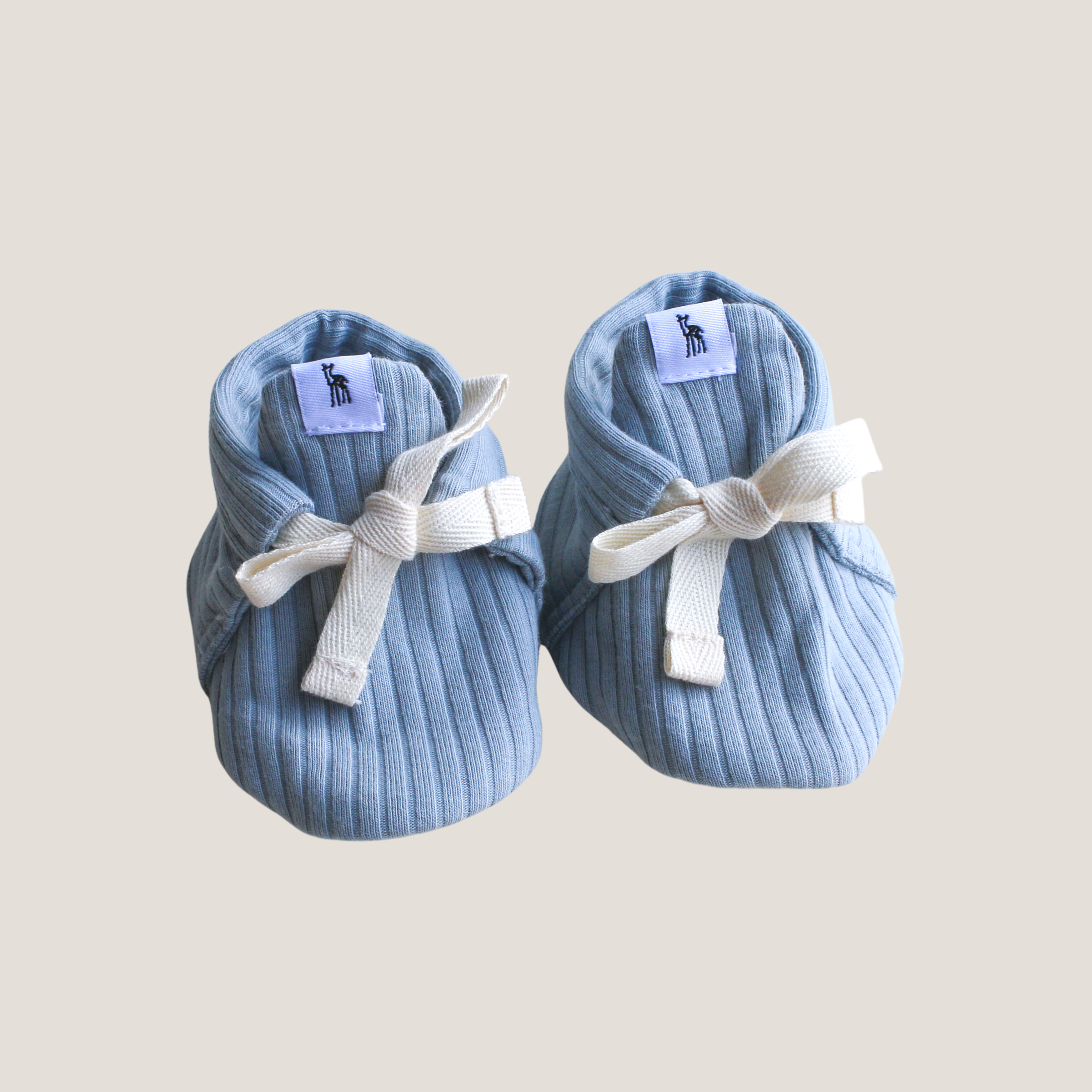 Ribbed Baby Booties in Powder Blue