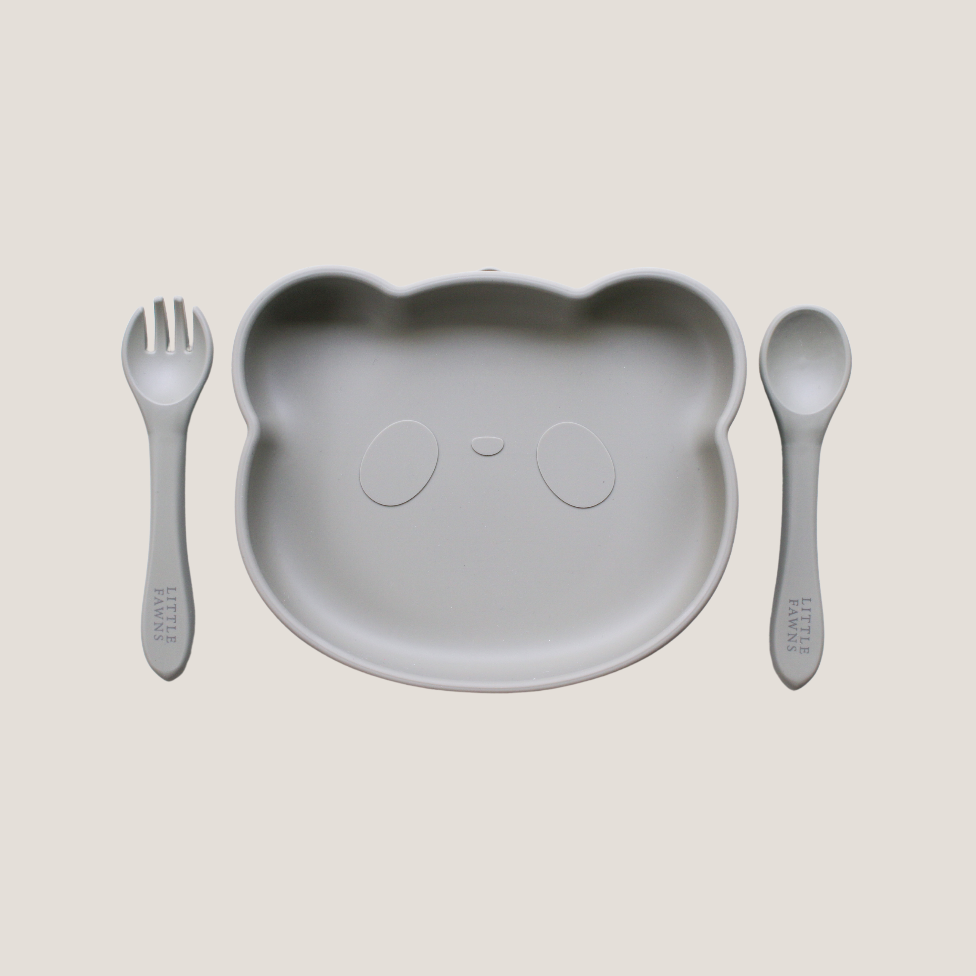 Silicone Suction Panda Plate in Sage