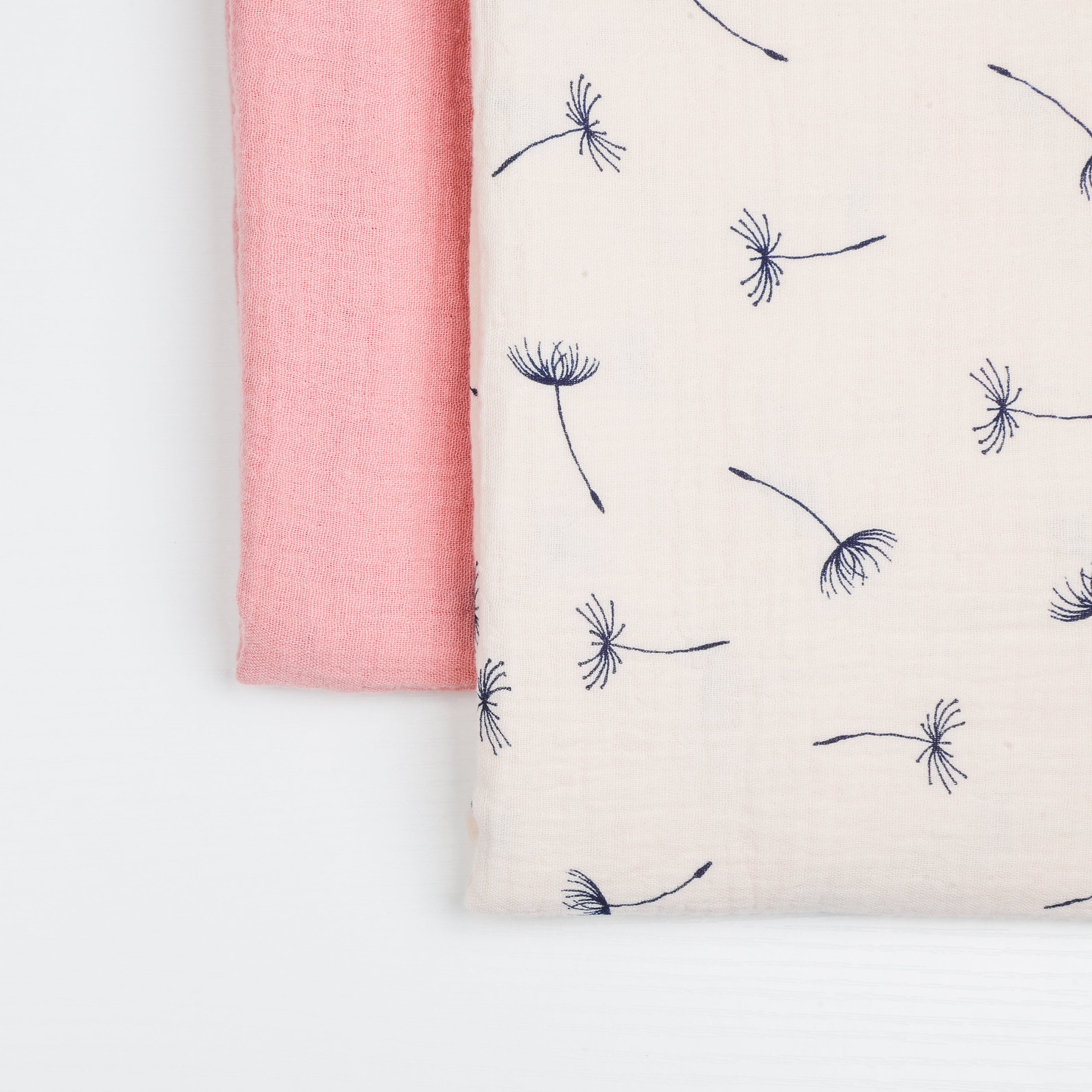 Organic Cotton Swaddles Bundle (Dusty Pink & Dandelion Vanilla)